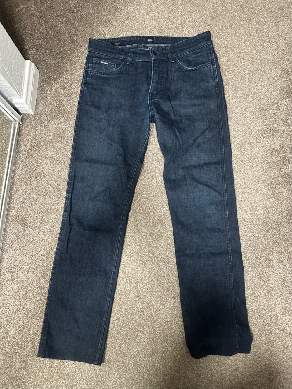 Hugo Boss Men’s Straight Jeans in Dark Blue